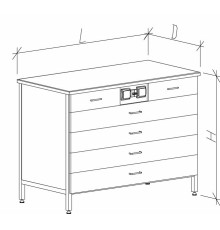 Стол-тумба с ящиками и розетками 1200 СТЛк-М с/я.р. (4дл)
