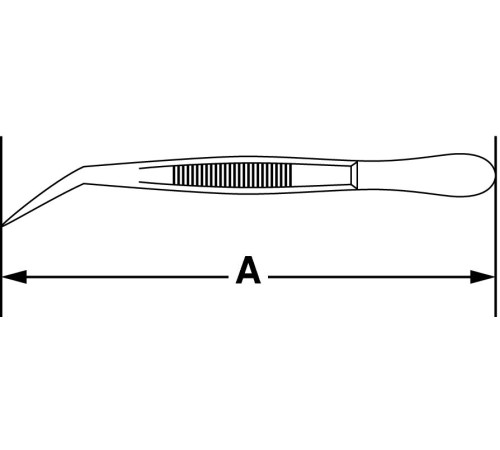 Пинцет Bochem остроконечный изогнутый из нержавеющей стали, длина 105 мм